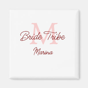 Brautstamm-Monogramm rote Brautparty einfach mini Magnet