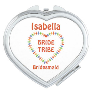 Brautstamm, Personalisiertes Herz Taschenspiegel