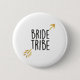{Brautstamm} Schwarz & Gold Button