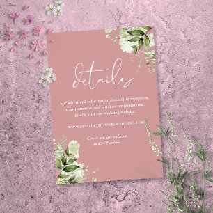 Brautstrauß aus staubiger Rose - Hochzeitsdetails Begleitkarte