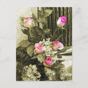 Brautstrauß im Vintage-Stil Postkarte