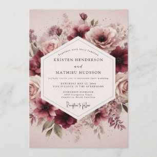 Brautstrauß Maroon Ethereal Bloom Einladung