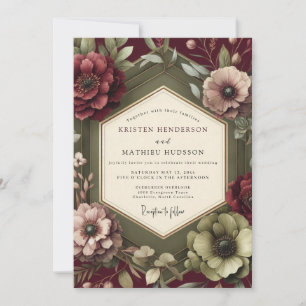 Brautstrauß Maroon Renaissance Bloom Einladung