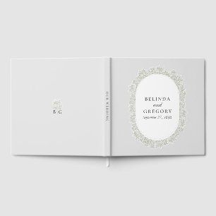 Brautstrauß-Monogramm Gypsophila Florale Hochzeit Gästebuch