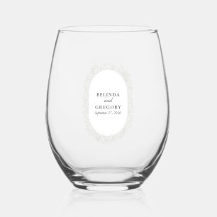 Brautstrauß-Monogramm Gypsophila Florale Hochzeit Weinglas Ohne Stiel
