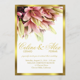 Brautstrauß Rosa Calla-Lilien Hochzeit Einladung