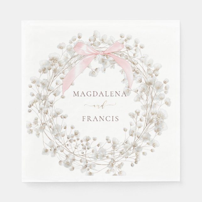 Brautstrauß Schleierkraut | Hochzeit Serviette (Vorderseite)