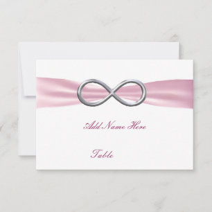 Brauttafel-Platzkarte Pink Infinity Einladung