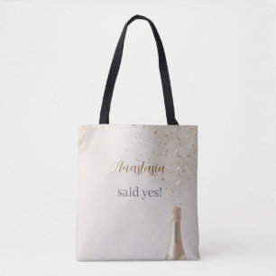 Brauttasche mit individuellem Aufdruck 'Sie hat Ja Tasche