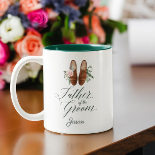 Brautvater-Aquarell-Blumen-Formal-Schuh Zweifarbige Tasse