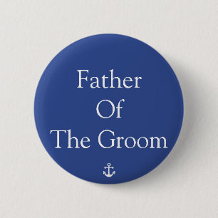 Brautvater Blaue Nautische Hochzeitsknöpfe Button