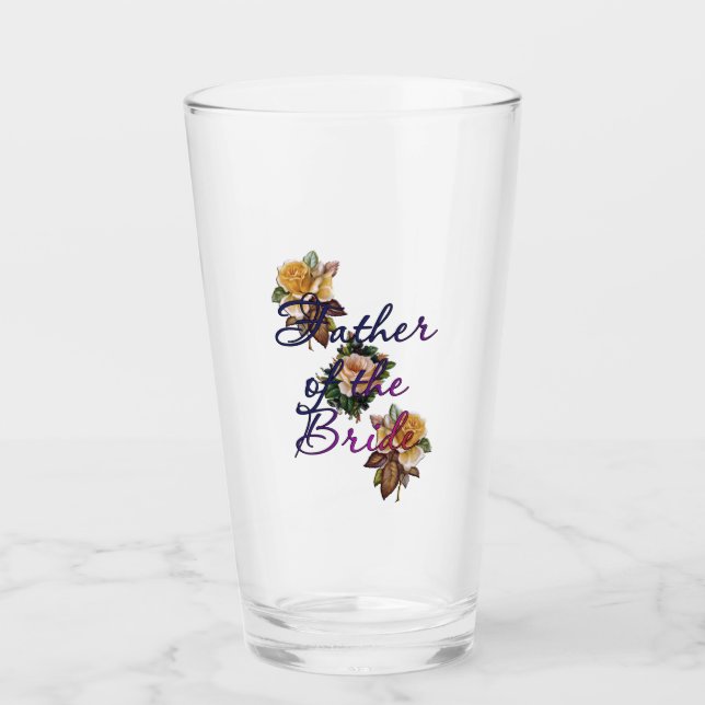 Brautvater Blumen Glas (Vorderseite)