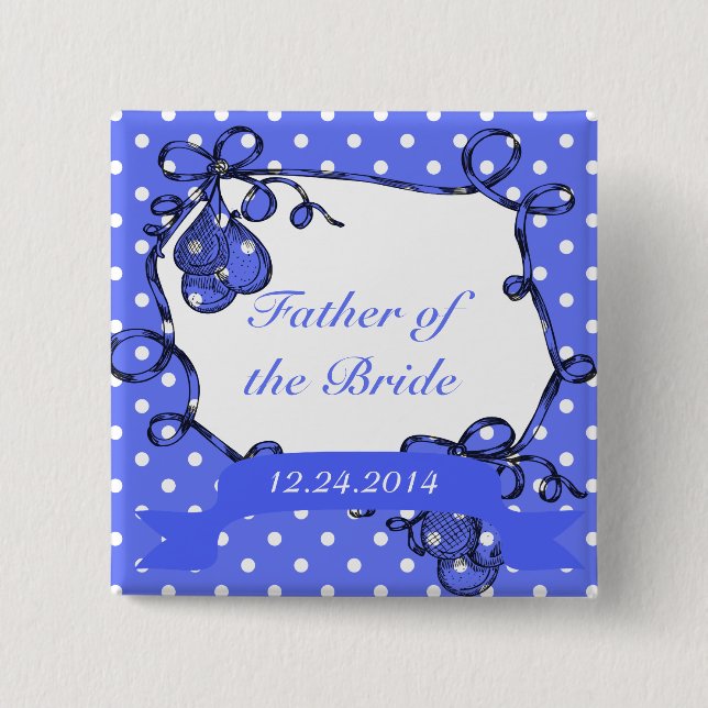 Brautvater/Bräutigam Hochzeitsknopf Button (Vorderseite)