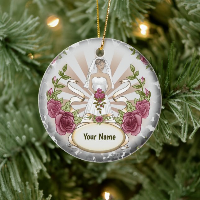 Brautverzierung von Rose Keramik Ornament (Baum)