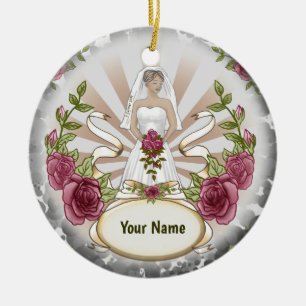 Brautverzierung von Rose Keramik Ornament
