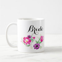 Brautwatercolor-Blumen-Tasse