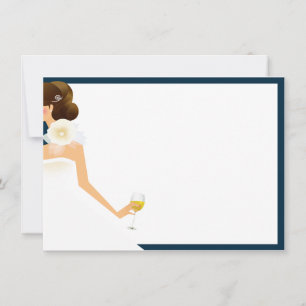 Brauwein brünett auf Marine Extra notecard Mitteilungskarte