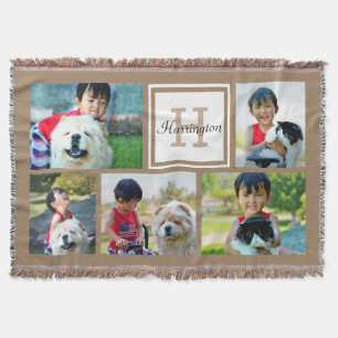 Brauwn Custom Mit Monogramm 5 Foto Picture Collage Decke