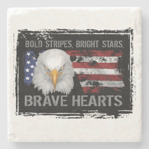 Brave American Hearts Steinuntersetzer