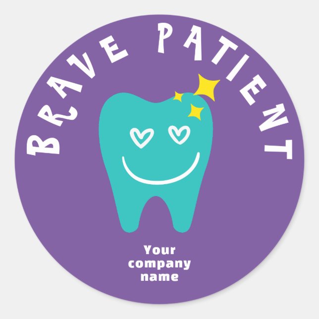 Brave auto-collant patient - nom personnalisé du d (Devant)