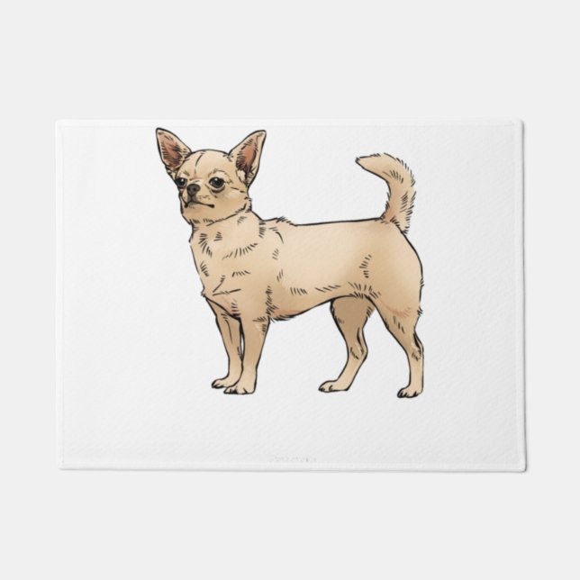 Brave Chihuahua Blue Fußmatte (Vorderseite)