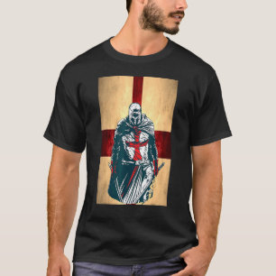 Brave Christlich Crusader Warrior England Flaggenm T-Shirt