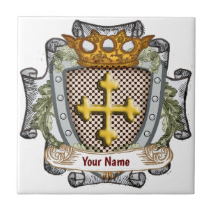 Brave Familienwappen Nachname Fliese