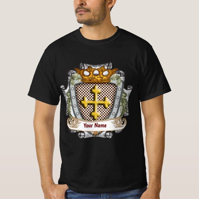Brave Family Crest Surname T-Shirt (Vorderseite)