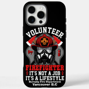 Brave Feuerwehrmann bereit für Action in lebendige iPhone 16 Pro Max Hülle