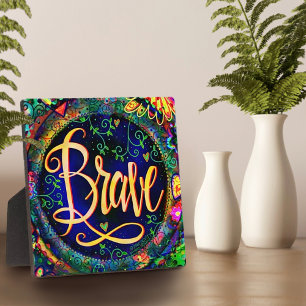 Brave Floral ermutigend Hübsche Inspiritivität Fotoplatte