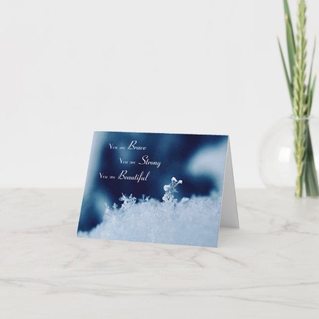 Brave Forte Belle Neige Pliée Carte de voeux (Devant)
