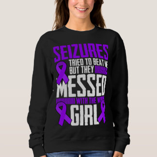 Brave Girl Epilepsy Warrior Saying Epilepsy Awaren Sweatshirt