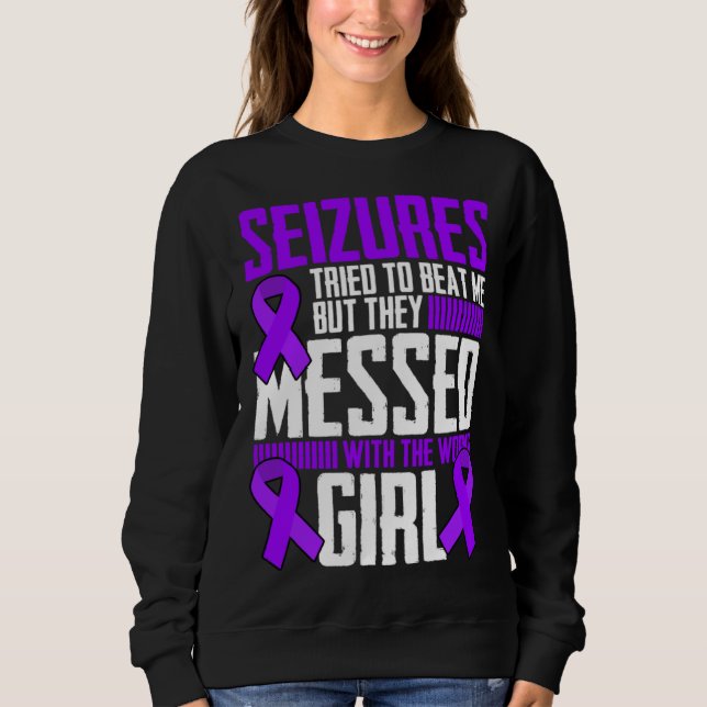 Brave Girl Epilepsy Warrior Saying Epilepsy Awaren Sweatshirt (Vorderseite)