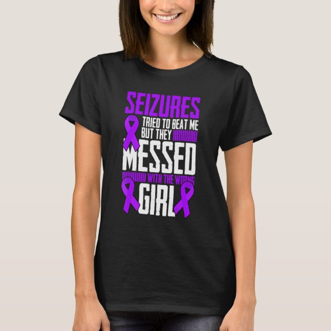 Brave Girl Epilepsy Warrior Sprichwort Epilepsy Aw T-Shirt (Vorderseite)