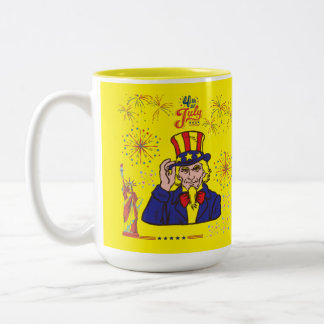 Brave hearts celebration yellow zweifarbige tasse