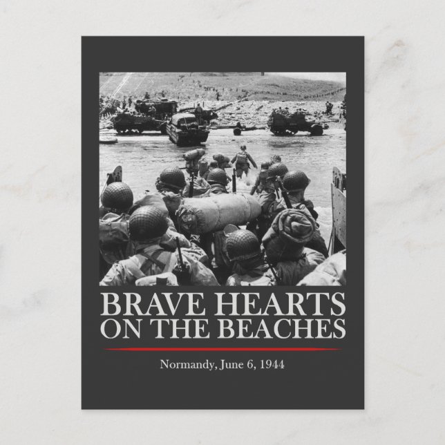 Brave Hearts On The Beaches - WW2 D-day Postkarte (Vorderseite)