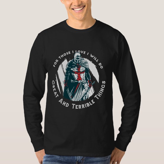 Brave Knight Quote Design T-Shirt (Vorderseite)