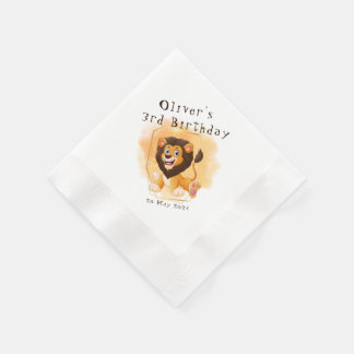 Brave Lion Birthday Party Paper Napkin Serviette