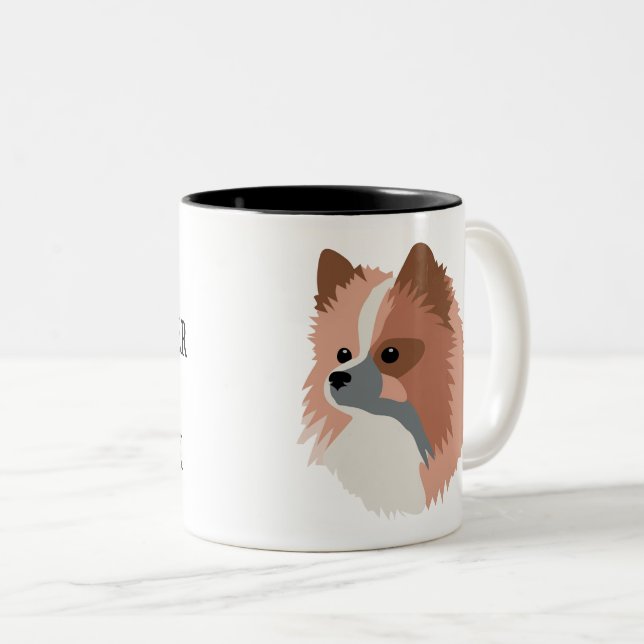 Brave Spitz "Way Tougher than I Look" Zweifarbige Tasse (VorderseiteRechts)