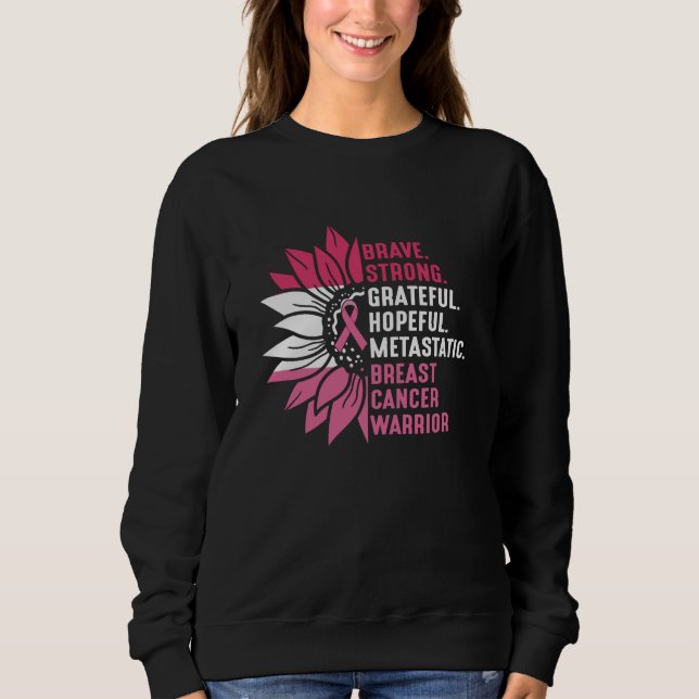 Brave Strong Grateful Breast Cancer Awareness Sweatshirt (Vorderseite)