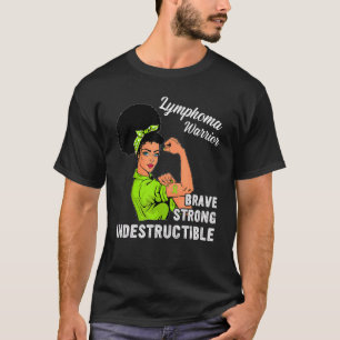 Brave Strong Lymphoma Awareness Warrior Black Wome T-Shirt