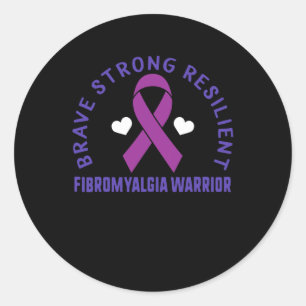 Brave Strong Resilient Fibromyalgia Krieger Awaren Runder Aufkleber
