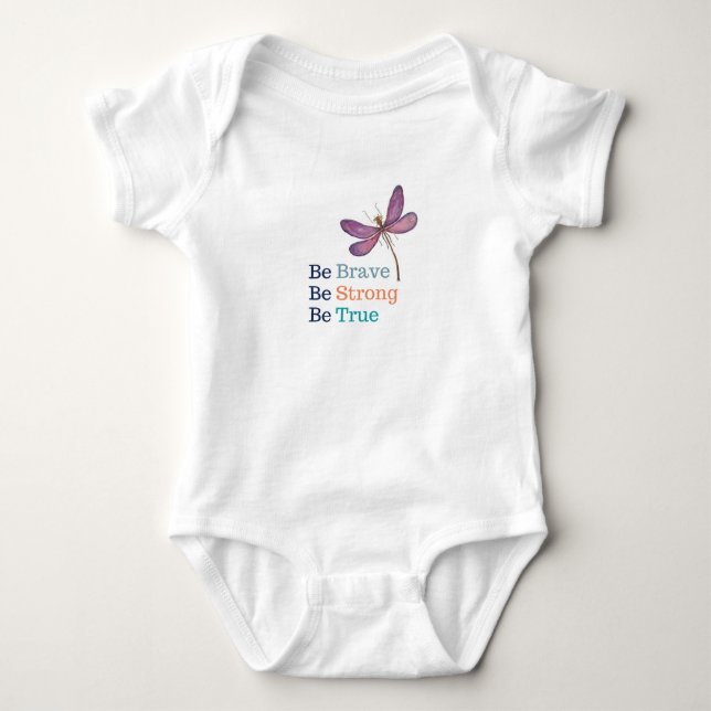 Brave Strong True Dragonfly Baby Strampler (Vorderseite)
