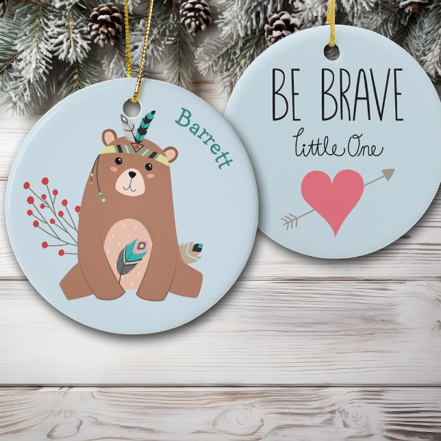 Brave Tribal Bear Personalisiert Keramik Ornament (Von Creator hochgeladen)