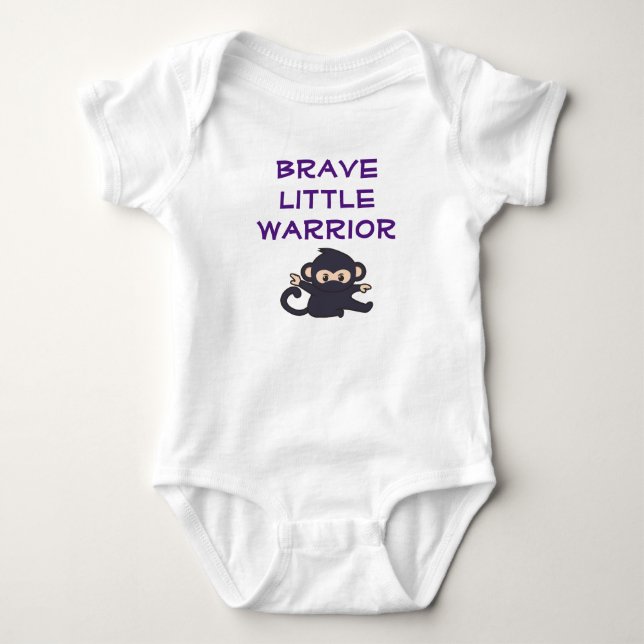 Brave Warrior Funny Niedlicher Cartoon Ninja Monke Baby Strampler (Vorderseite)