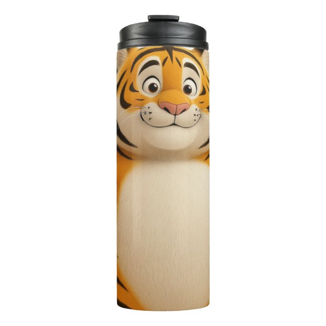 Brave Zodiac Tiger Cartoon Thermal Tumbler Thermosbecher (Vorderseite)