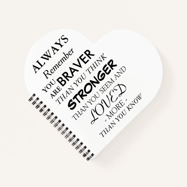 Braver, schlauer, liebte inspirierendes Zitat Notizbuch (Vorderseite)