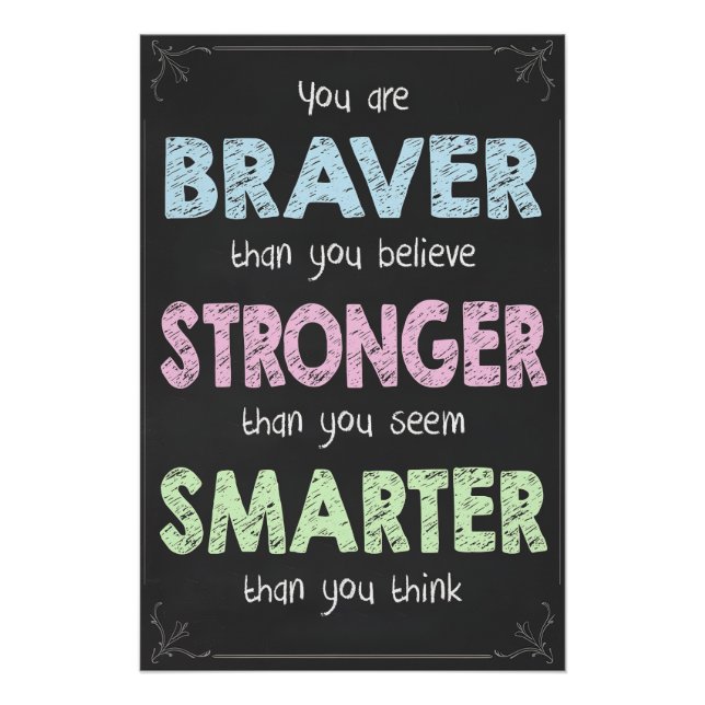 Braver, stärker, schlauer, inspirierendes Poster (Vorderseite)