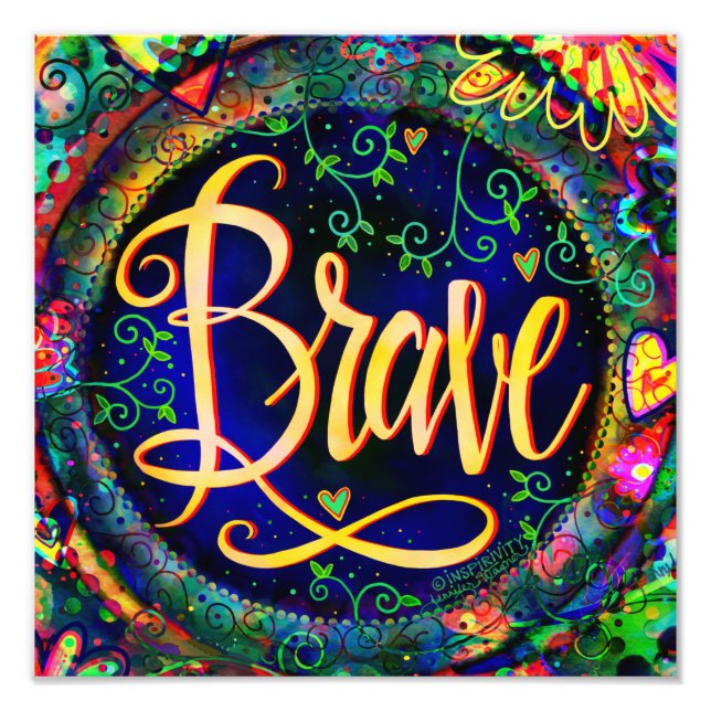 Braves Hübsch Blue Floral Inspirivity Foto Print (Vorne)