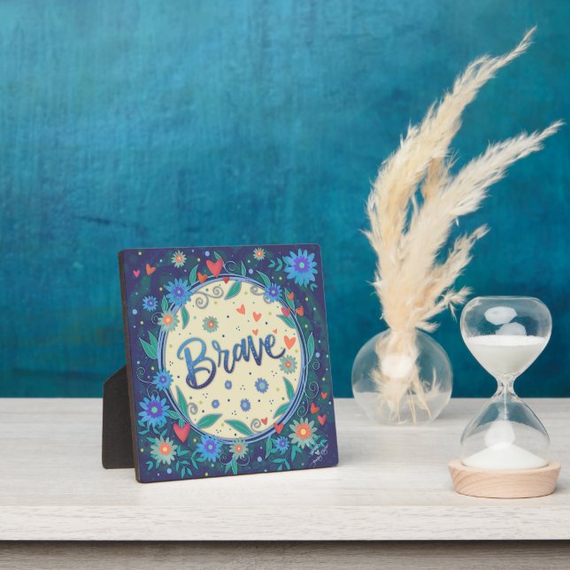 Braves inspirierendes Herz Hübsch Blau Fotoplatte (InSitu)